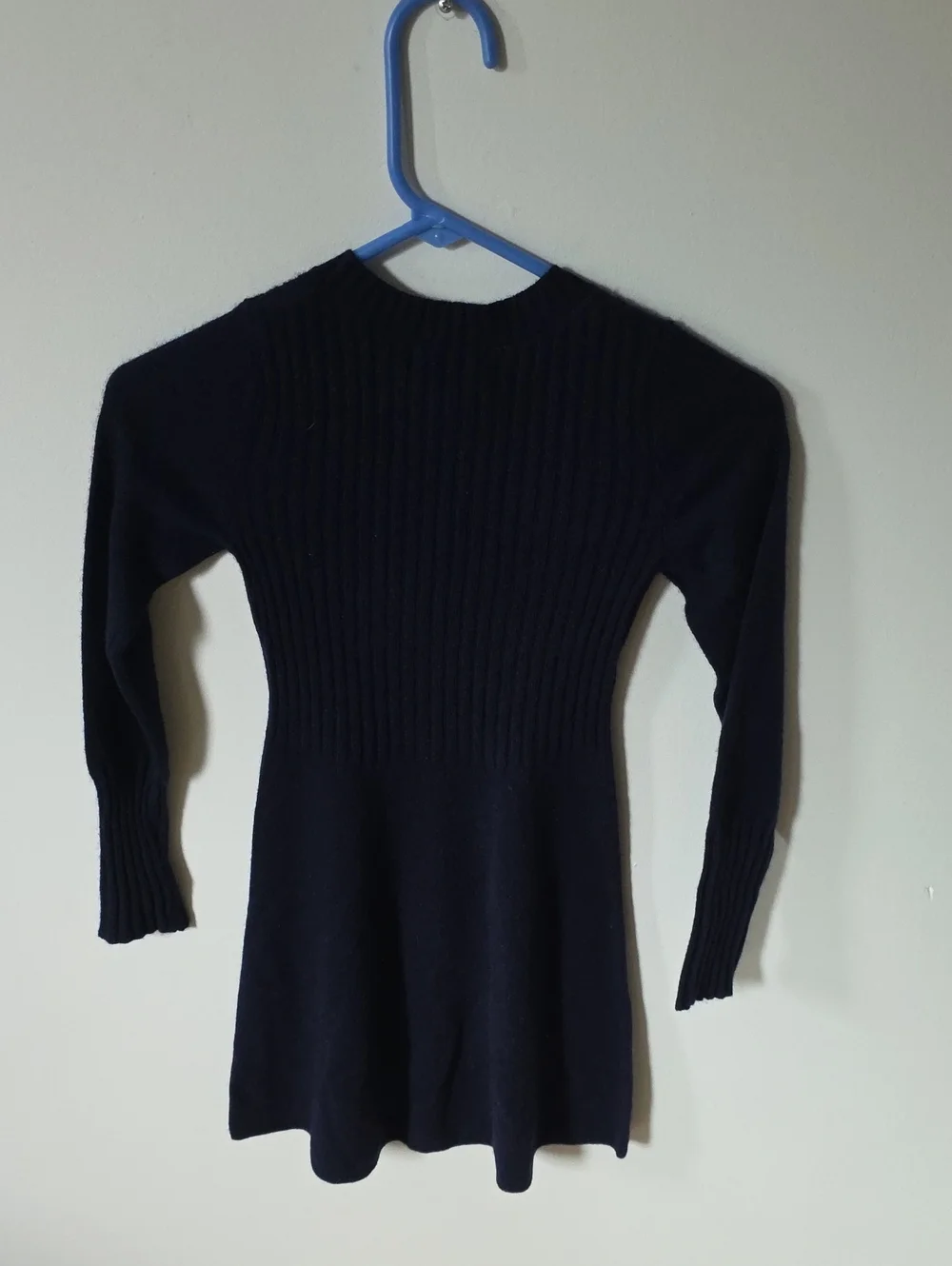 NWT Aqua Cashmere Navy Long-sleeve Sweater Dress, 7/8Y
